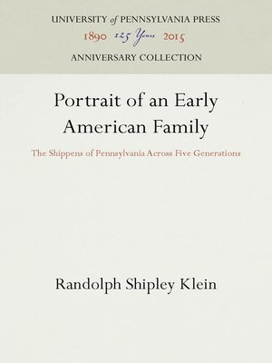 cover image of Portrait of an Early American Family